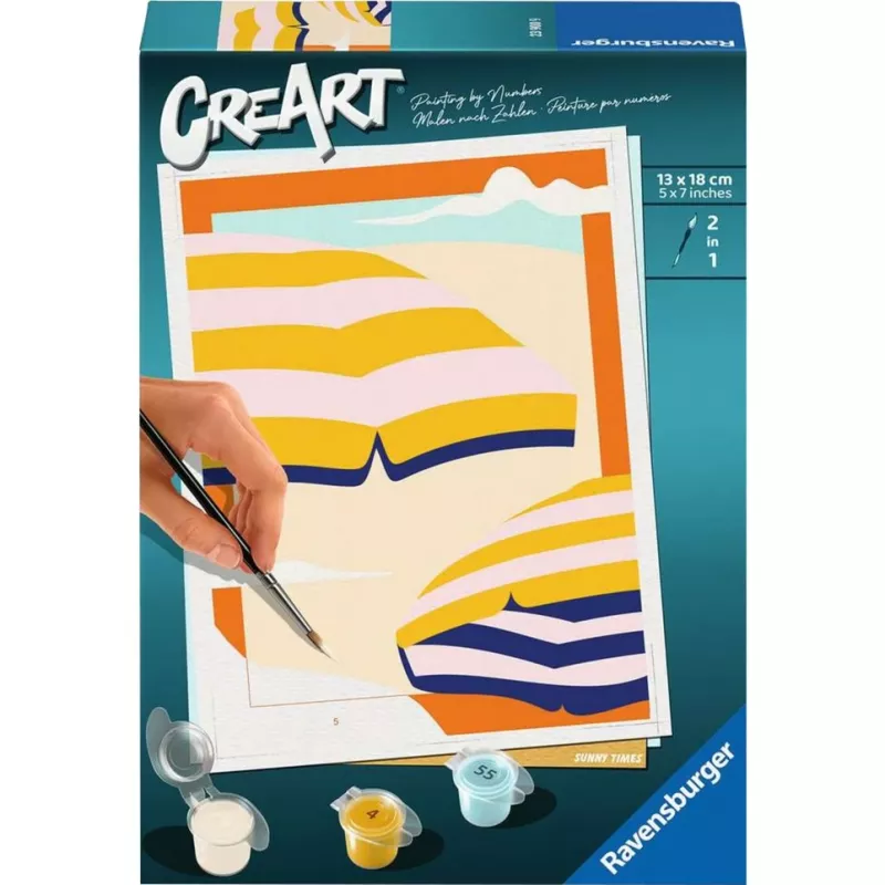 Tapybos rinkinys Ravensburger CreArt Sunny Times — drobės tapybos rinkinys pagal numerius