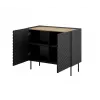 Komoda Cama Meble ONDA 2D 98x45x85 cm, juoda, medžio drožlių plokštės korpusas
