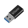 Savio AK-81 vaizdo kabelio adapteris USB Type-C USB Type-A juodas