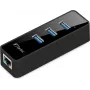 Fantec UMP-3UE1000 - Tinklo adapteris - USB3.0 - Gigabit Ethernet x 1 + USB3.0 x 3 - Juodas (1959)