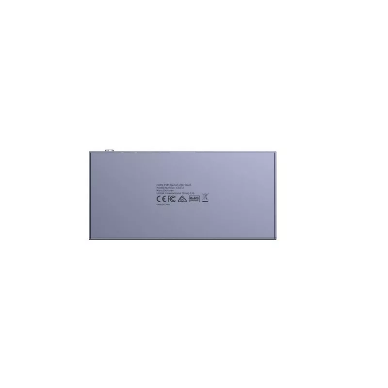 KVM jungiklis Unitek V307A USB HDMI 2 prievadų 4K Ultra HD 3840x2160@60Hz HDCP 2.2, metalinis korpusas, pilkas