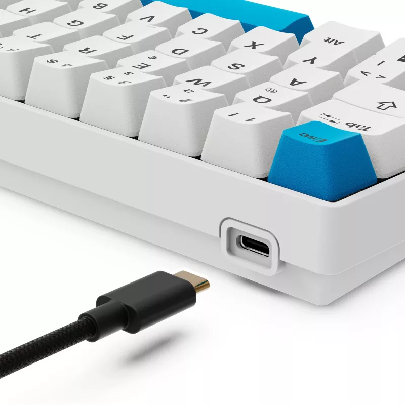 Sharkoon SGK50 S4 klaviatūra Namų USB QWERTZ Vokiška Balta 60% RGB LED