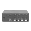 KVM jungiklis Digitus DS-12883 4 prievadų dvigubas ekranas 4K HDMI USB