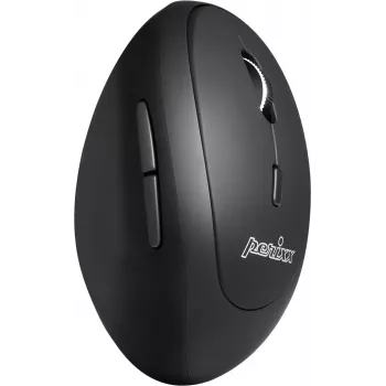 Perixx PERIMICE-819, ergonominė vertikali pelė, tylus spragtelėjimas, kelių įrenginių, juoda (PERIMICE-819)