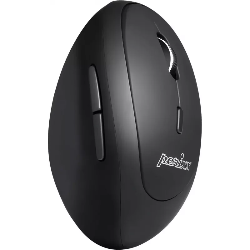Perixx PERIMICE-819, ergonominė vertikali pelė, tylus spragtelėjimas, kelių įrenginių, juoda (PERIMICE-819)