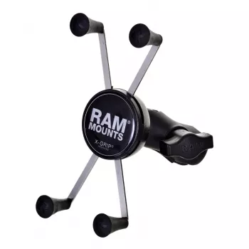 RAM Mounts X-Grip didelis telefono laikiklis su motociklo šakės stiebo baze