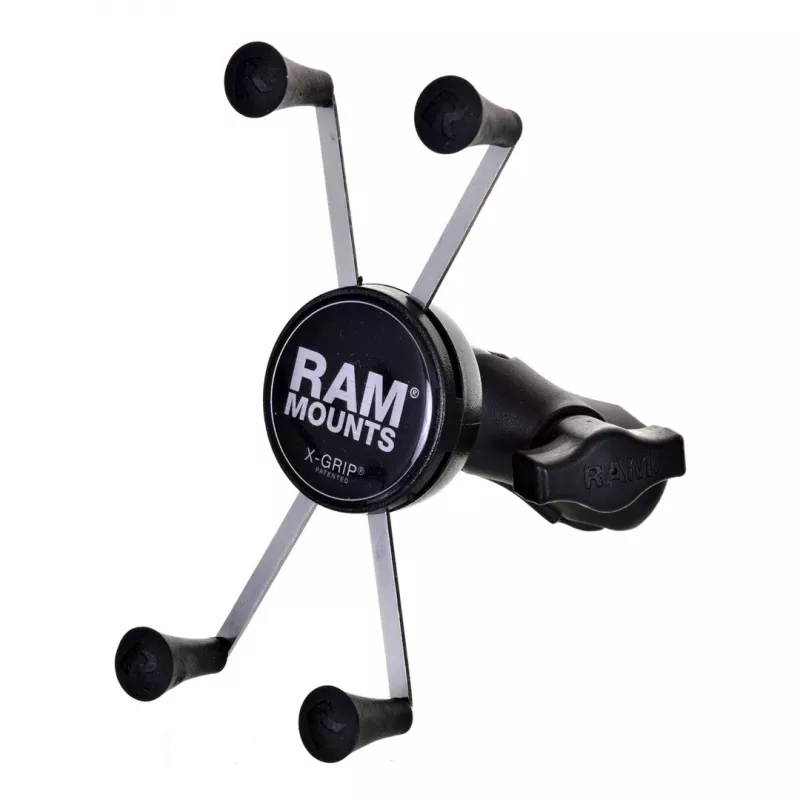 RAM Mounts X-Grip didelis telefono laikiklis su motociklo šakės stiebo baze