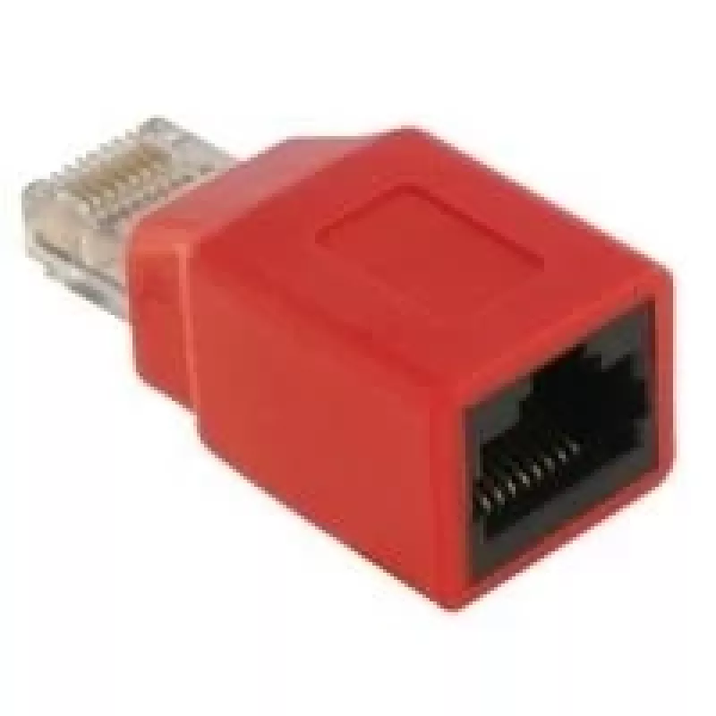 Kryžminis adapteris DeLOCK RJ45 M/F raudonas 65025