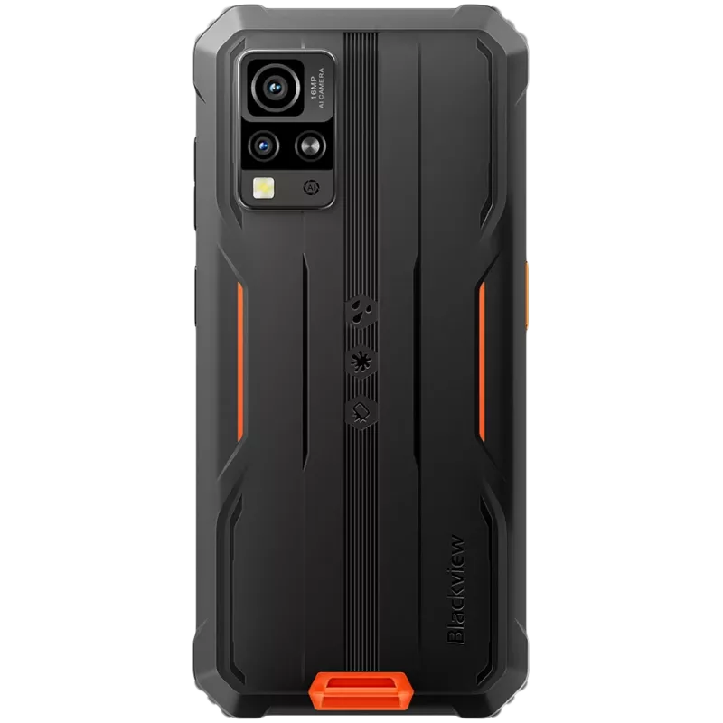 Blackview Rugged BV4800SE LTE 6.56 inch HD+ IPS 720x1612 90Hz 4GB+64GB UMS9320E Octa-Core 1.8GHz Kamera Priekinė 8MP Galinė 16MP+2MP NFC 5100mAh BE ĮKROVIKLIO Android 15 Oranžinė