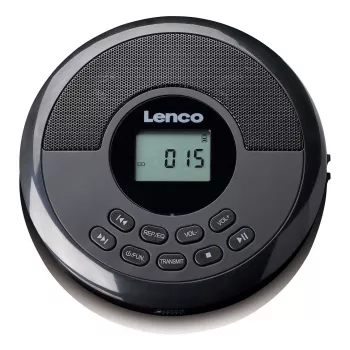 Nešiojamas CD grotuvas Lenco CD-340BK — juodas, nešiojamas dizainas