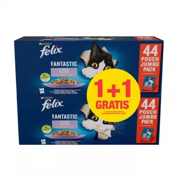 PURINA Felix Fantastic Selection of flavors in jelly - drėgnas kačių maistas - 44x85g + 44x85g GRATIS