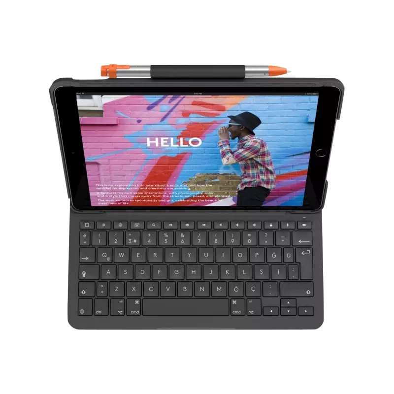 „Logitech 920-011423“ mobiliojo įrenginio klaviatūra, QWERTZ, vokiečių k., „Bluetooth“, pilka