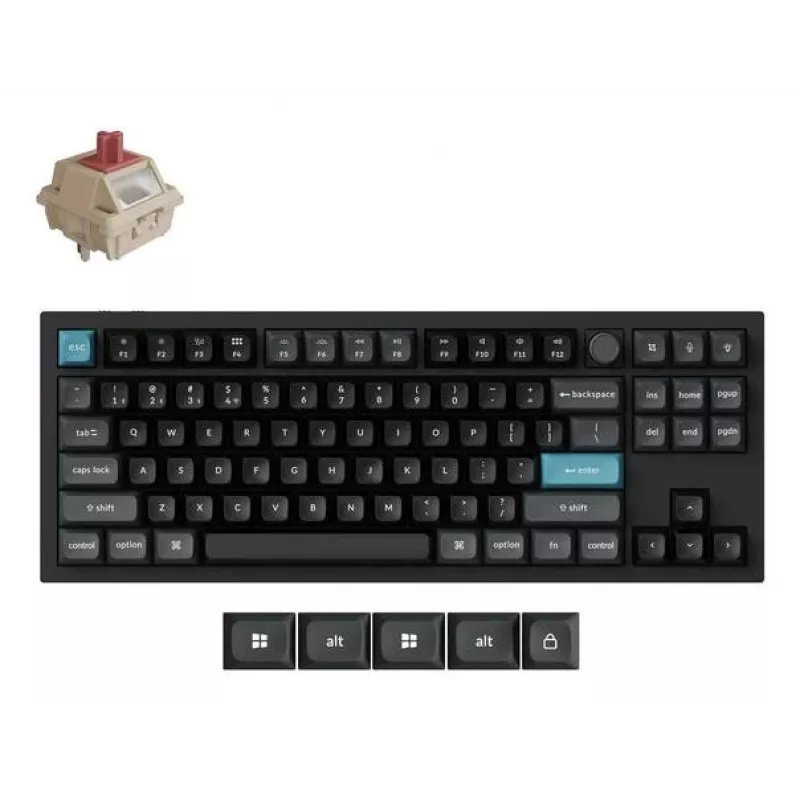 Mechaninė 80% QWERTY klaviatūra Keychron Q3 Ultra 8K – Bluetooth ir laidinė, RGB apšvietimas, juoda