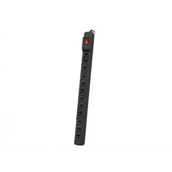 Armac M12 19 colių stovo maitinimo juosta, 12x 230V, vertikali, 1,5 m, juoda (M12/15/CZ)