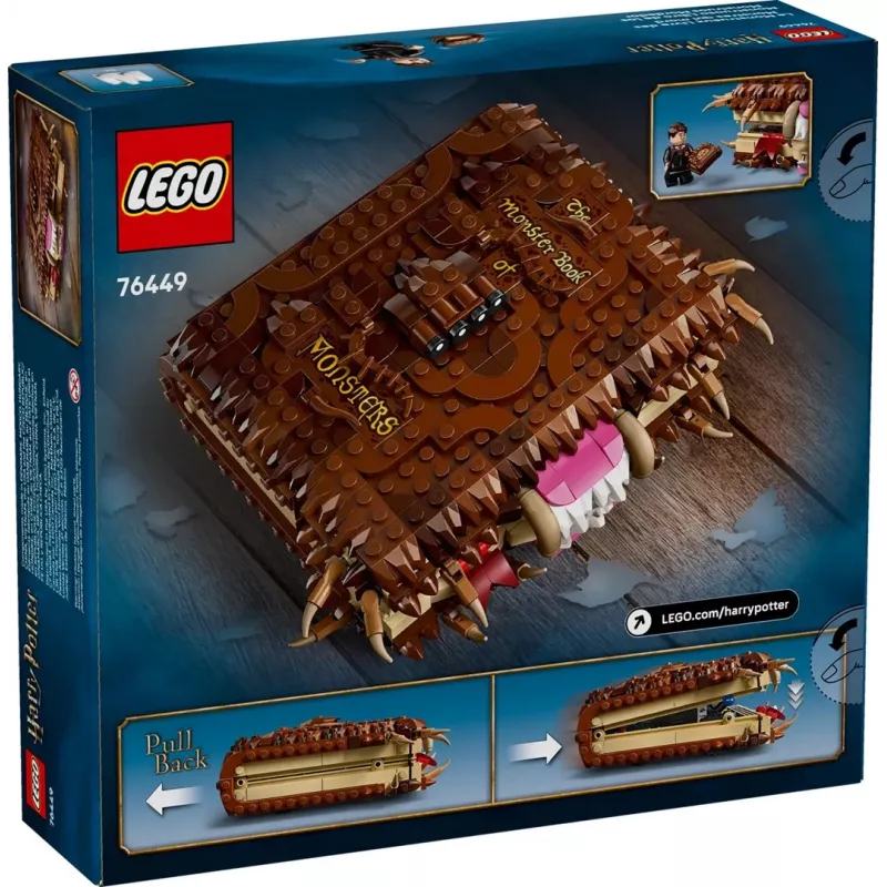 LEGO Harry Potter žaidimų rinkinys „Monstrų knyga“ 76449 — 518 detalių, 1 minifigūrėlė, pritvirtinami dantys