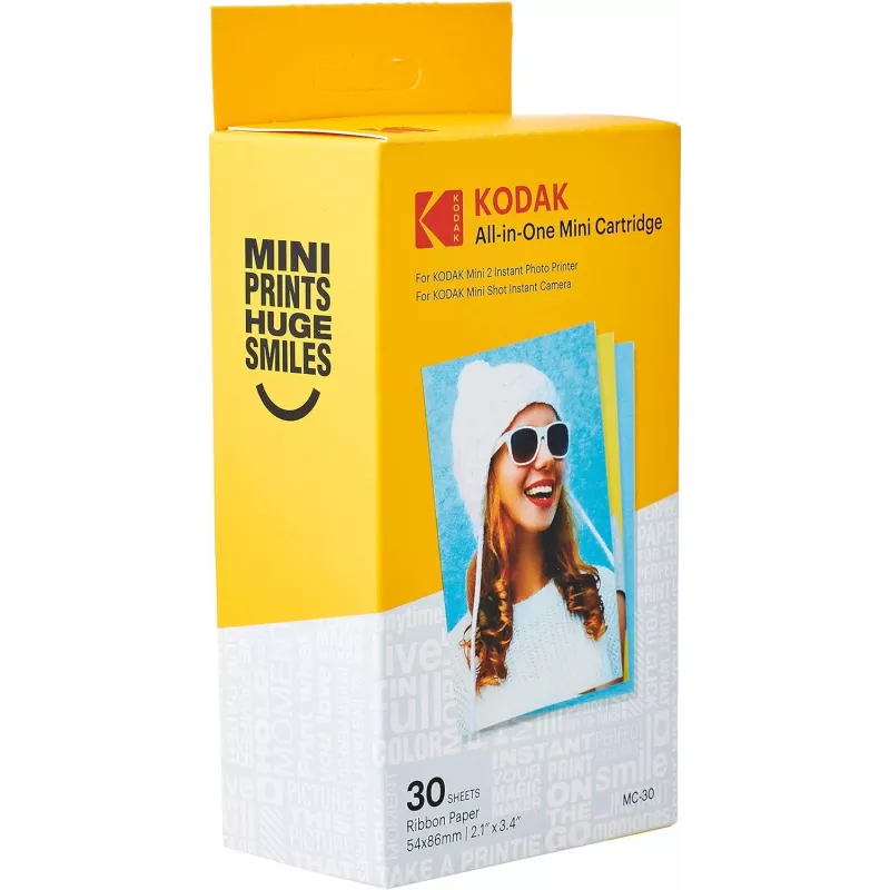„Kodak MC-30“ universalioji mini kasetė, 30 lapų — nuotraukų popieriaus kasetė momentiniams spausdintuvams, 30 lapų talpa