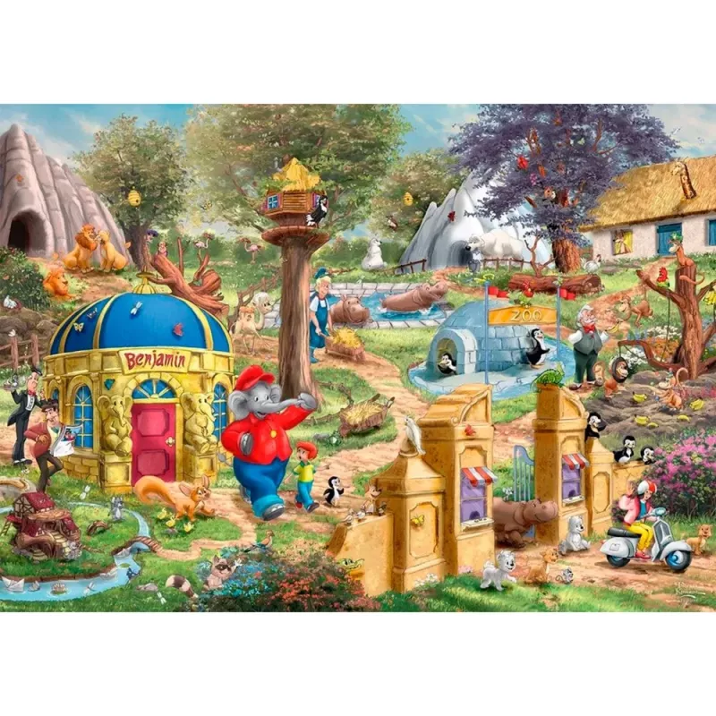 Thomas Kinkade Studios: Benjamin Blümchen, Diena Neustadt zoologijos sode, 1000 dalių dėlionė