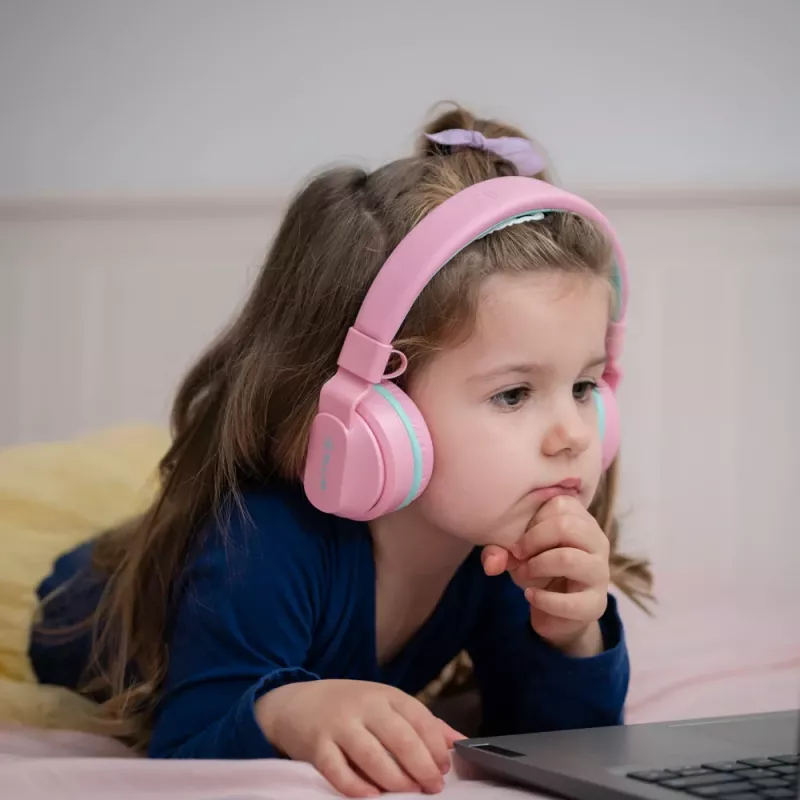 Ausinės Tellur Buddy Bluetooth ant ausies rožinės