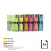 Spalvotas neoninis popierius Double A, 75 g, A4, 500 lapų, Rainbow 4, 5 neoninės spalvos