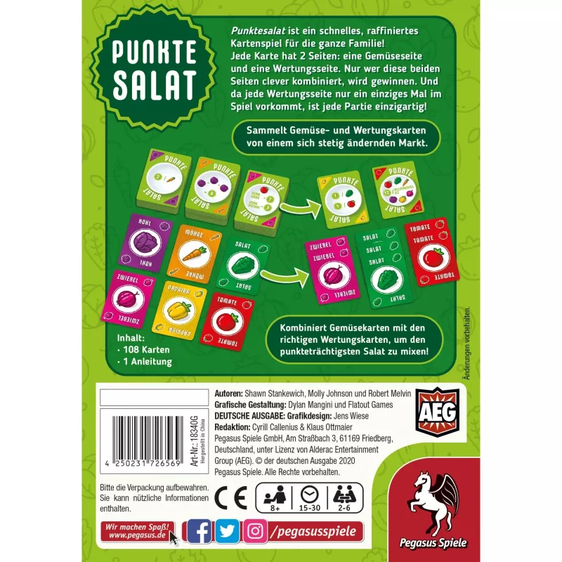 Pegasus Spiele Punktesalat stalo žaidimo Originalias
