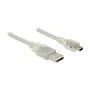 USB kabelis DeLOCK 83908 USB 2.0 3m USB A Mini-USB B Skaidrus