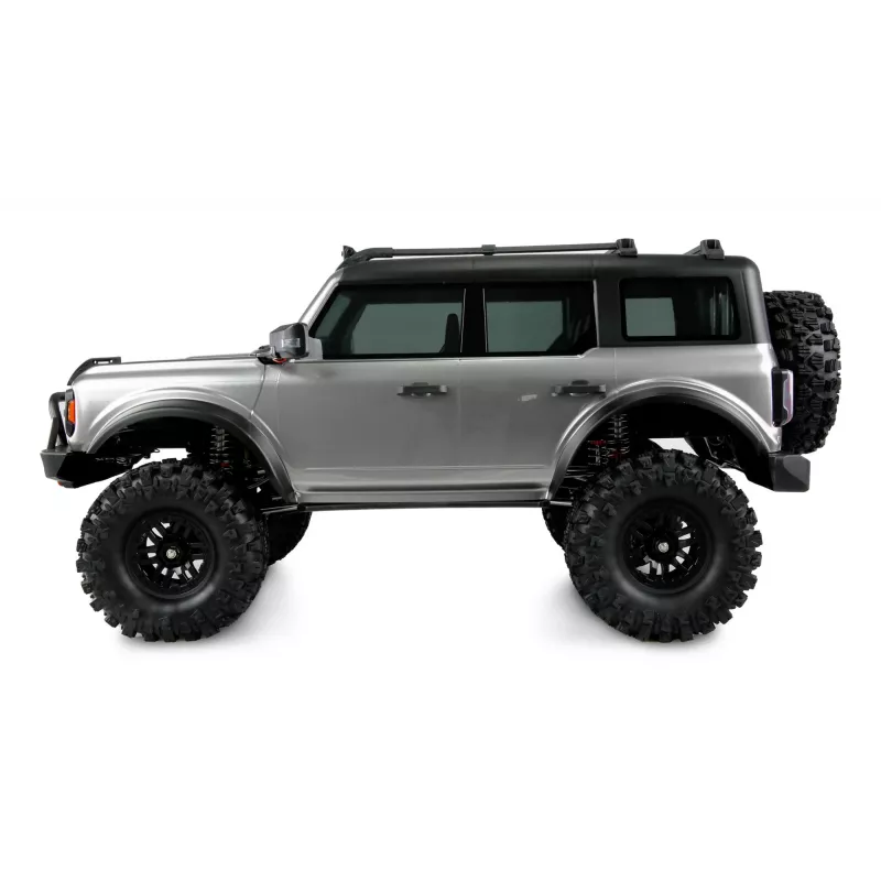 Radijo bangomis valdomas vikšrinis modelis Amewi AMXRock Caballo 4WD 1:10 metalo pilkos spalvos