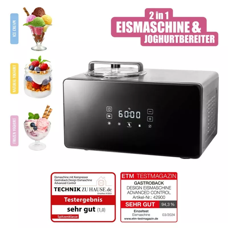 Tradicinis ledų gaminimo aparatas Gastroback Design Advanced Control 1,5 l 150 W juoda satino plieno