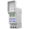 DIN bėgio elektroninis laikmačio jungiklis QOLTEC 50983, maitinamas baterijomis, skirtas automatikos grandinėms