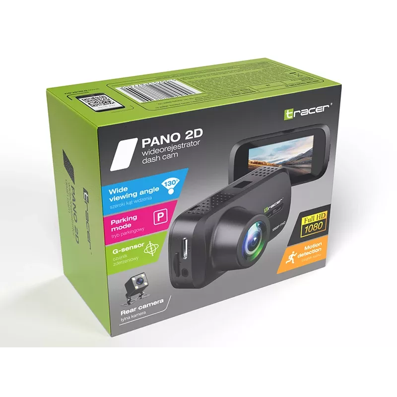 Automobilinė vaizdo registratorė TRACER Tracer Pano 2D – panoraminis 2D įrašymas, kompaktiškas dizainas