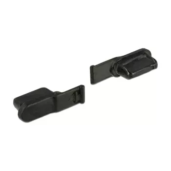 Kištukinio lizdo apsauginis dangtelis DELOCK 64033, juodas, 5×12,5×3,5 mm, pakuotėje 10 vnt.