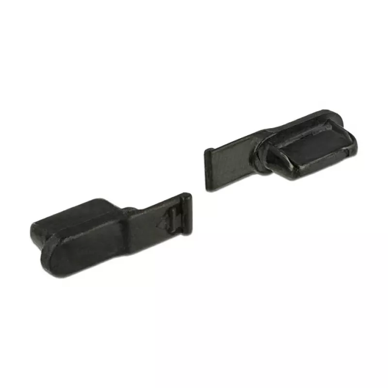 Kištukinio lizdo apsauginis dangtelis DELOCK 64033, juodas, 5×12,5×3,5 mm, pakuotėje 10 vnt.