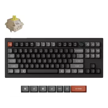 Mechaninė klaviatūra Keychron V3 Ultra 8K — laidinė ir Bluetooth, QWERTY išdėstymas, RGB LED, juoda