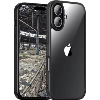 Telefono dėklas JT Berlin Pankow Hybrid, skirtas iPhone 16, 15,5 cm (6,1 colio) – juoda / permatoma
