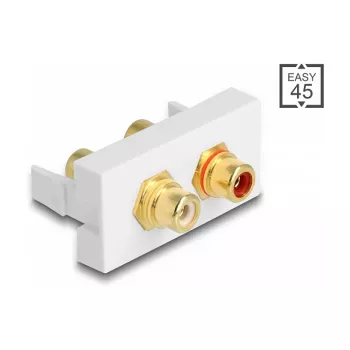 DeLOCK Easy 45 kištukinis lizdas 2 x RCA balta ABS