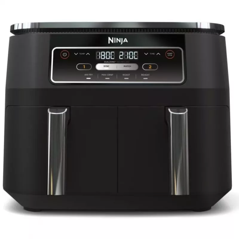 Ninja AF200EU keptuvė Dviguba 7,6 L Atskira 2400 W Karšto oro gruzdintuvė Juoda