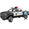 Žaislinis policijos pikapas BRUDER RAM 2500 Police 02505 – mastelio modelis, žaidimų transporto priemonė