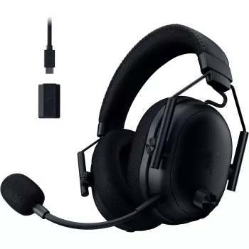 JuodaShark V3 Pro, žaidimų ausinės juodos, ANC, 2,4 GHz raktas, Bluetooth, USB, 3,5 mm lizdas