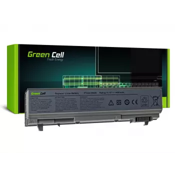Nešiojamojo kompiuterio baterija Green Cell DE09, skirta DELL Latitude E6400 E6410 E6500, Li-Ion 4400 mAh, 11,1 V, 6 elementai, sidabrinė