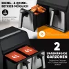 Karšto oro gruzdintuvė ProfiCook PC-FR 1287 H — dviguba 8 L, 2200 W, liet. LED, juoda / nerūd. plienas