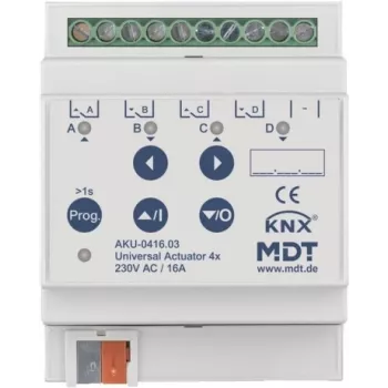 MDT technologies universalus aktuatorius 4 krypčių 4TE REG, 16A, 230VAC, 100µF baterija-0416.03 (Battery-0416.03)
