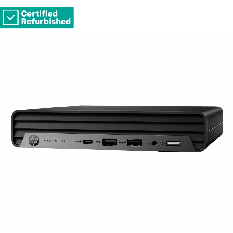 RENEW Sidabrinė HP Pro 400 G9 Mini - i5-13500T, 8GB, 256GB SSD, USB pelė, Win 11 Pro, 1 metai