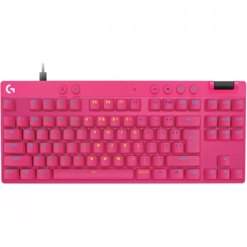 Logitech G PRO X TKL RAPID klaviatūra, skirta žaidimams, USB, QWERTY, rožinė, be skaitmenų dalies