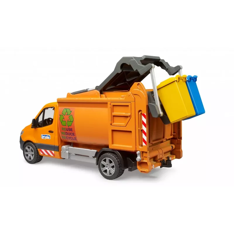 BRUDER modelio transporto priemonė MB Sprinter komunalinis šiukšliavežis BR-02682, mastelio žaislo kopija