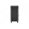 Stovintis 19 colių 24U montavimo spinta LANBERG 600x800 mm juoda su stiklinėmis durelėmis ir LCD išpjova (plokščia pakuotė) v2