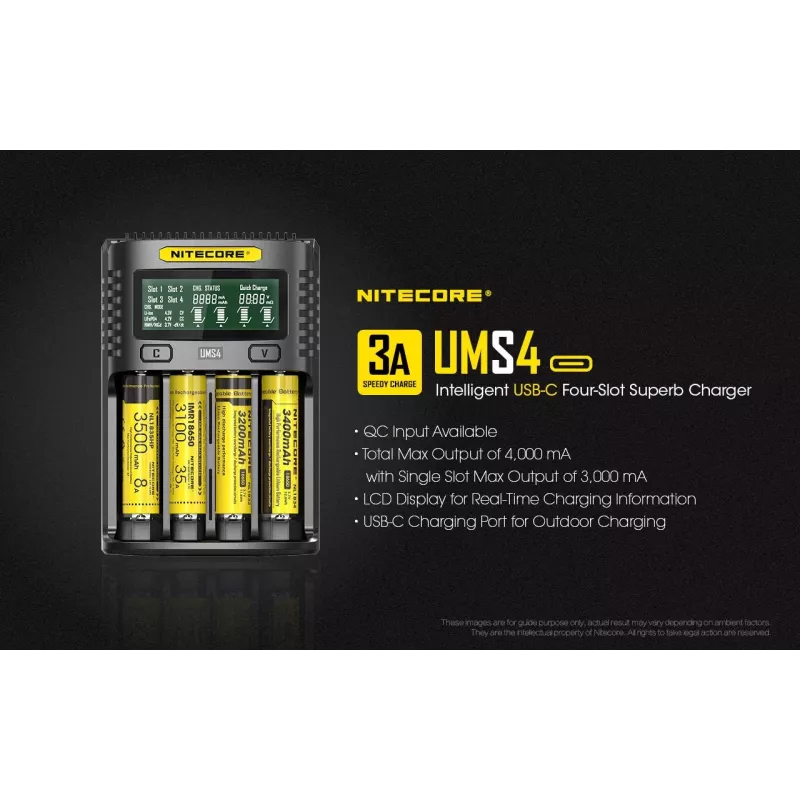Nitecore UMS4 įkroviklis