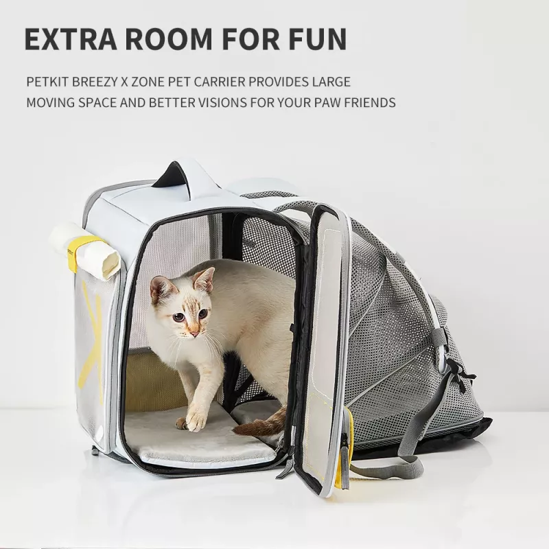 PETKIT Breezy xZone nešiojama kuprinė katėms - pilka
