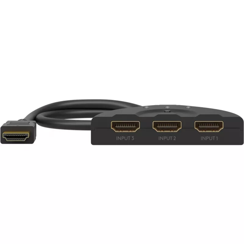 Goobay | HDMI jungiklis 3 į 1 (4K @ 30 Hz) | 58487 | Juoda | HDMI lizdas | 3 HDMI lizdai | 0,58 m