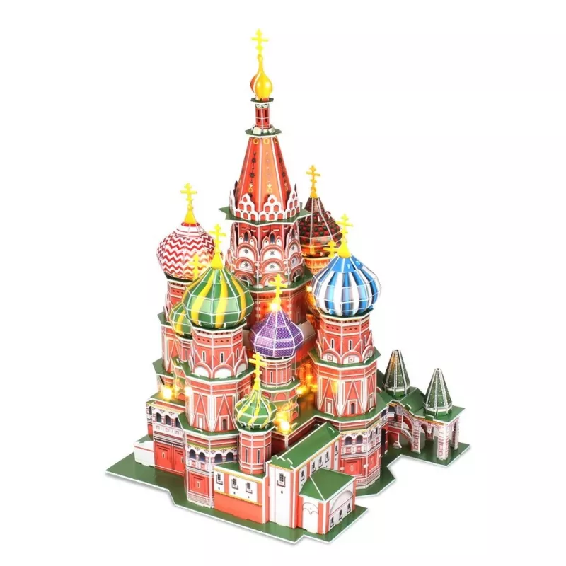 3D dėlionė CubicFun Šv. Bazilijaus katedra su LED apšvietimu, modelis 306-20519