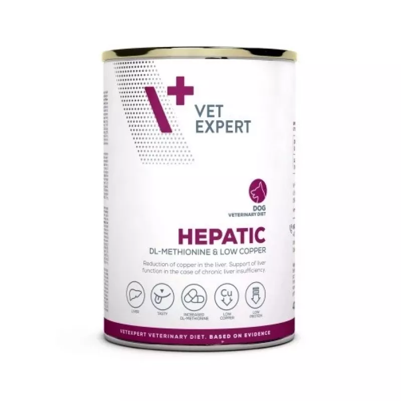 Šlapias šunų maistas VETEXPERT Veterinary Diet Hepatic šunims, 400 g, kepenų palaikymui, mėsos skonio