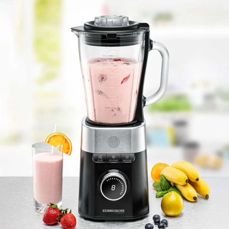 Stacionarus plaktuvas Rommelsbacher MX 1260 — 1200 W, 1,5 l, juodas / nerūdijantis plienas